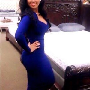 Royal blue sophisticated professional dress